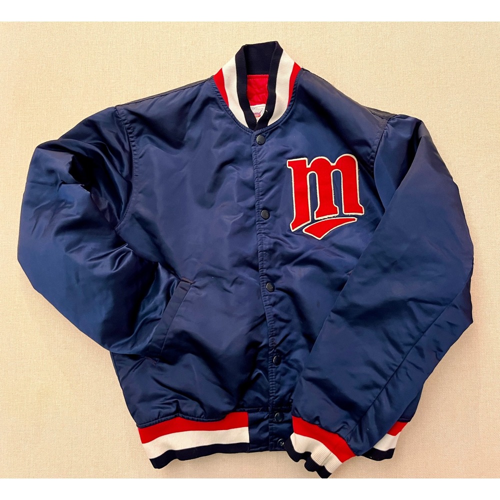 Starter Satin Jacket Mens M Blue Excellent Minnesota Twins MLB Diamond 90s USA